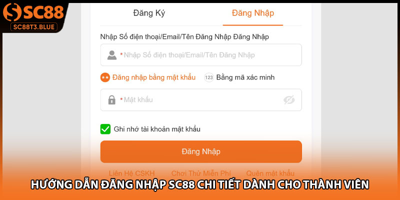 Hướng dẫn đăng nhập SC88 chi tiết dành cho thành viên