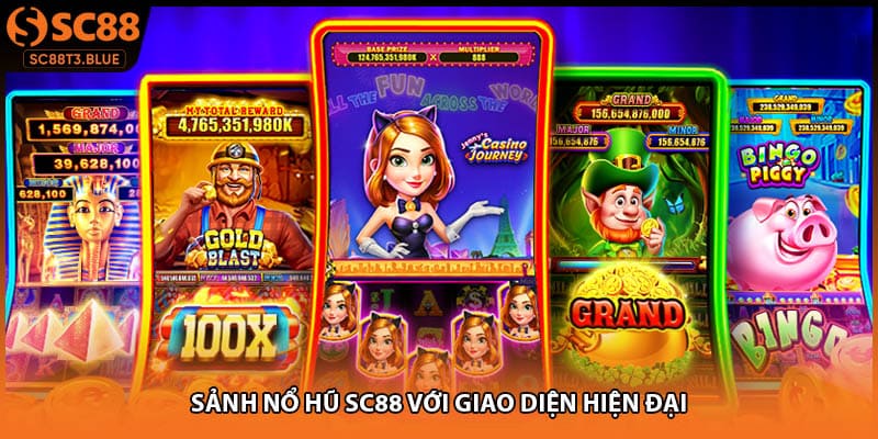 Sảnh nổ hũ SC88 với giao diện hiện đại